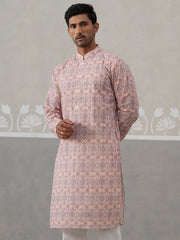 Printed and Emrbroidered Kurta ( KO 5314 Peach ) [FF] [C-10]
