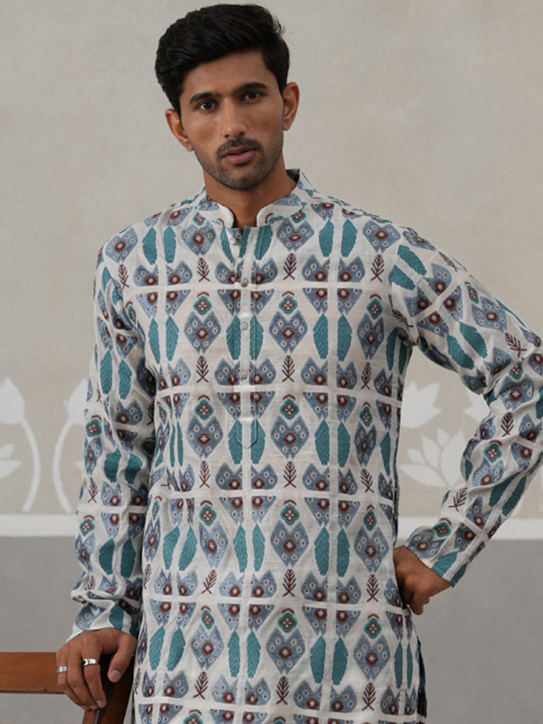 DesiQlo Men Woven Design Kurta Only - Blue - KO_5315Blue_S