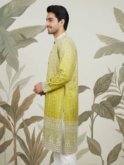 Designer Embroidery Silk Blend Kurta for Men ( KO 5317Pista S ) [FF] [B-1-2]