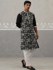 Silk Blend Embroidered Kurtas (KO 5325 Black ) [FF] [B-10]