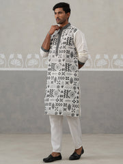 Silk Blend Embroidered Kurtas (KO 5325 White ) [FF] [B-10]