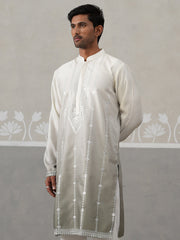 Silk Blend Mirror Work Kurta ( KO 5327Grey ) [FF] [B-1-2]