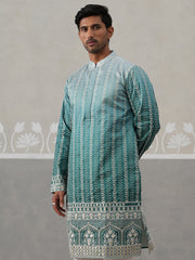 Silk Blend Kurta for men ( KO 5328 Peacock )