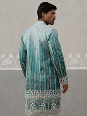 Silk Blend Kurta for men ( KO 5328 Peacock )