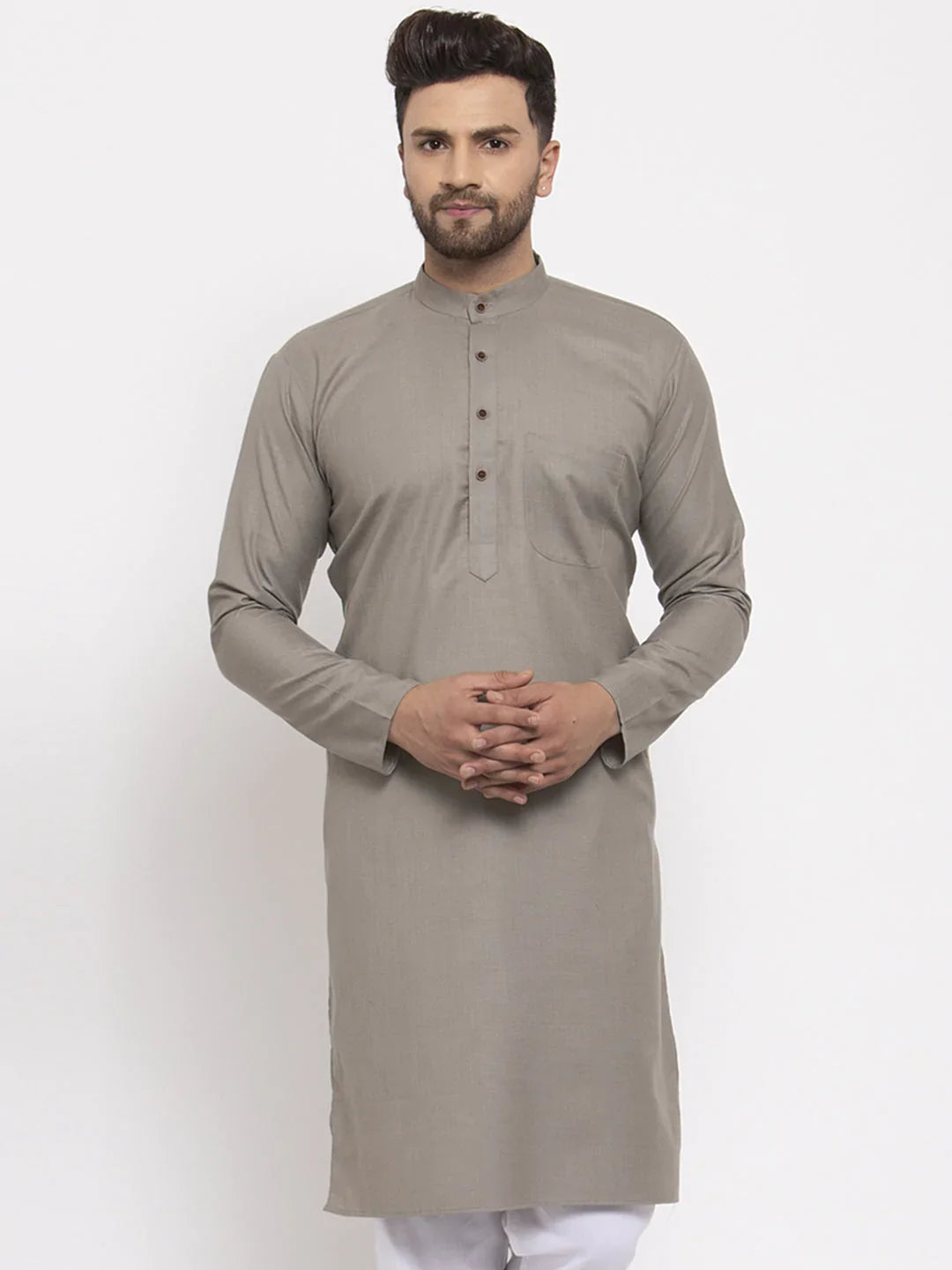 DesiQlo Men Kurta Only - Grey - KO_532Grey_S