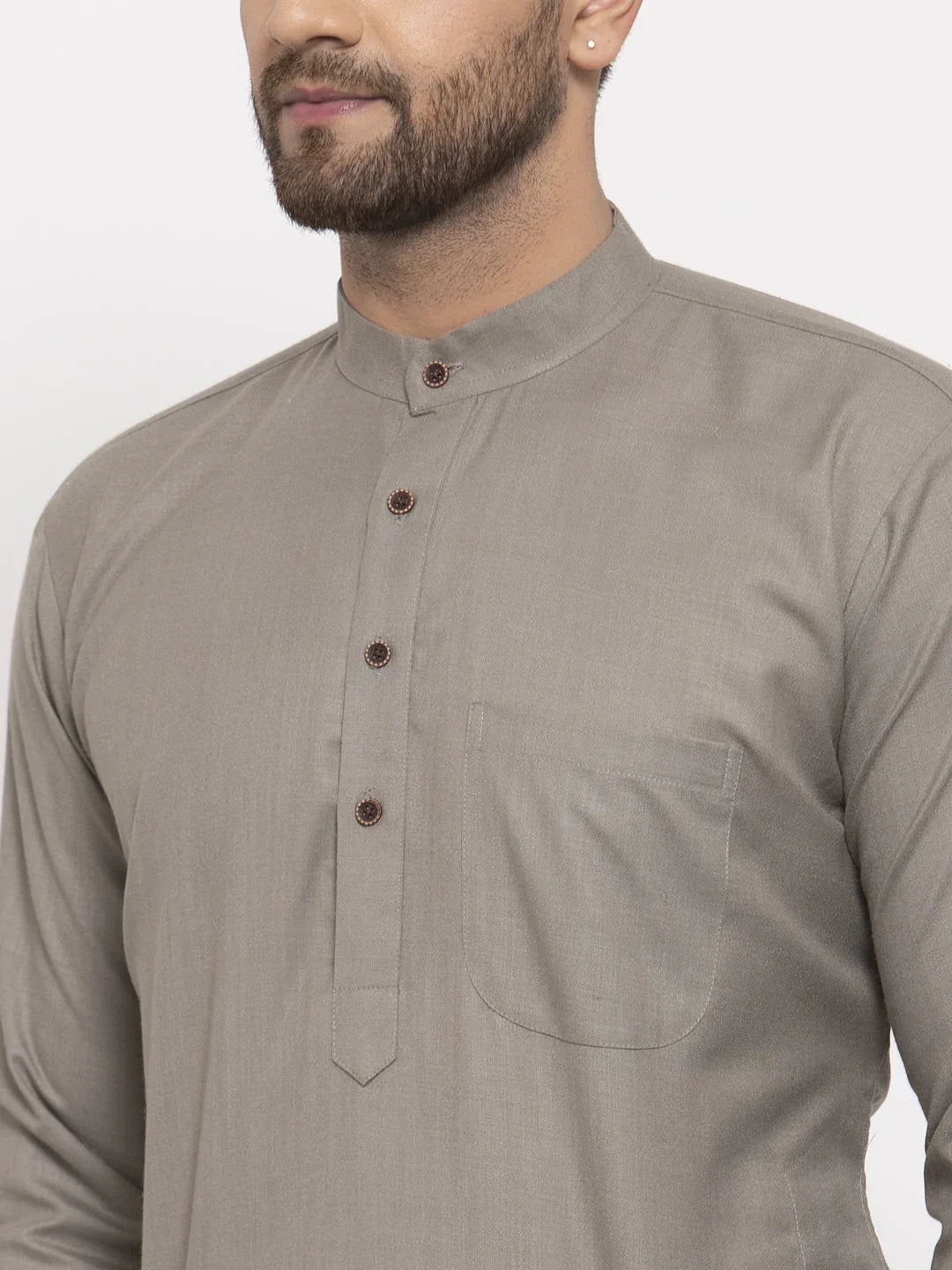 DesiQlo Men Kurta Only - Grey - KO_532Grey_S
