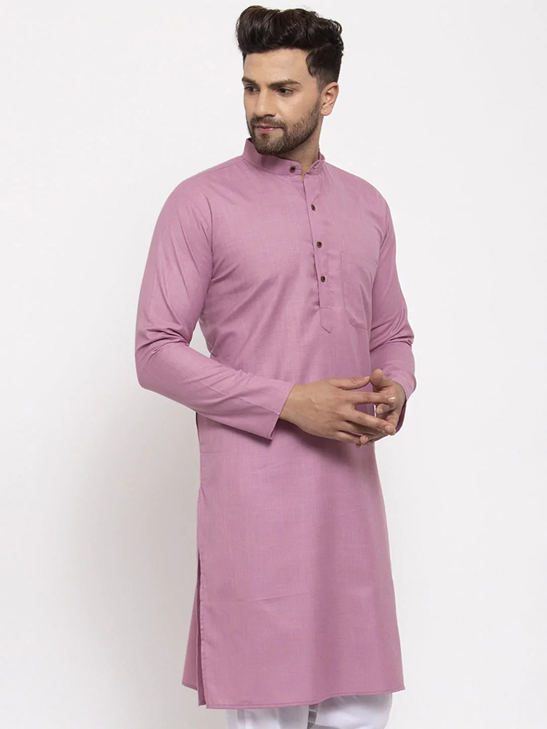 DesiQlo Men Kurta Only - Pink - KO_532Magenta_S