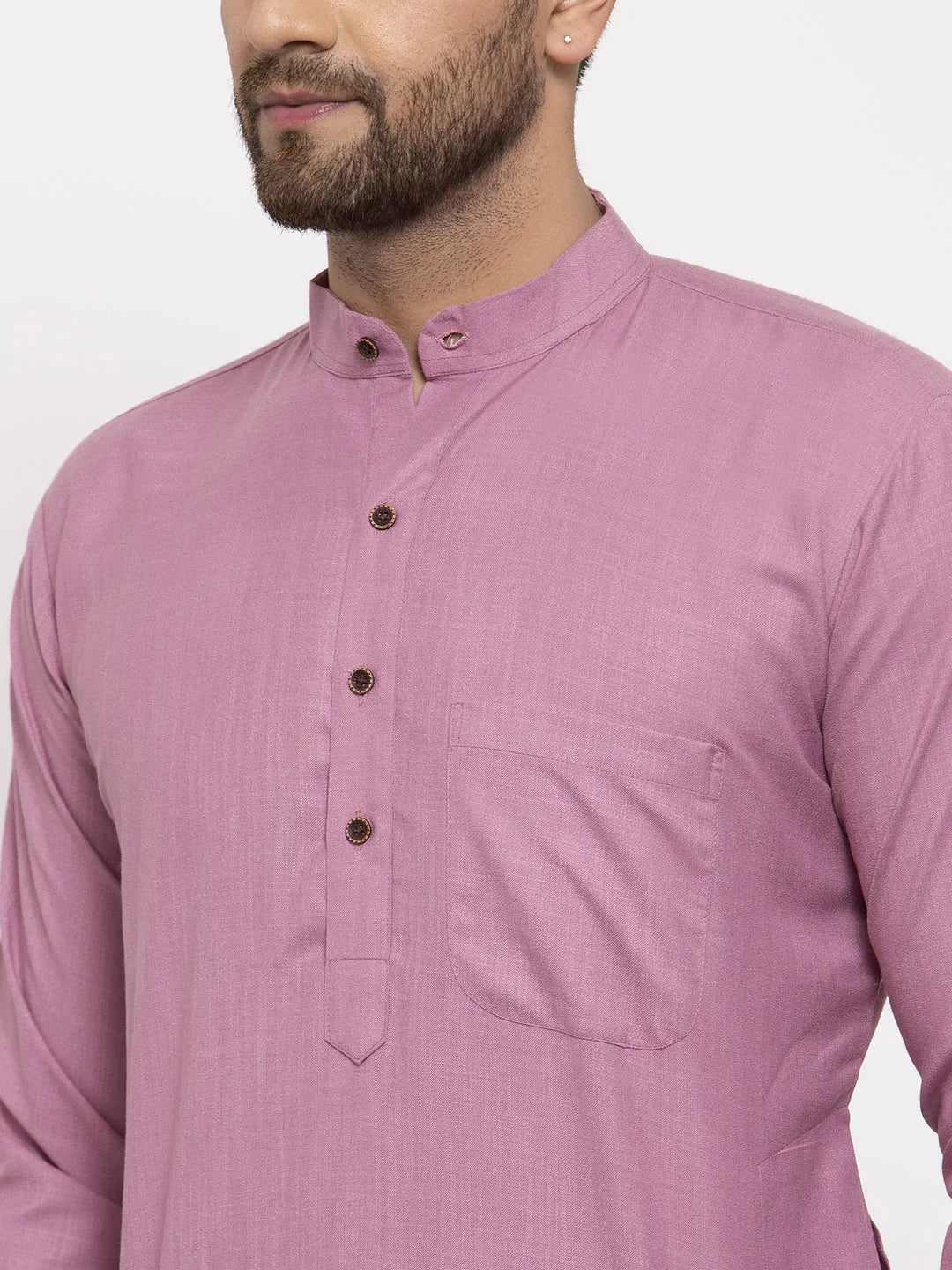 DesiQlo Men Kurta Only - Pink - KO_532Magenta_S