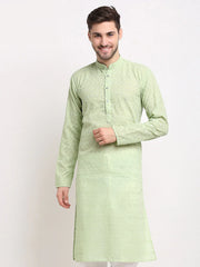 DesiQlo Men Green Chikan Kurta Only ( KO 561 Green )