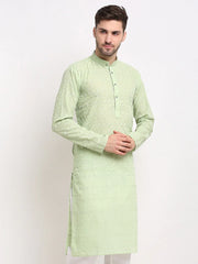 DesiQlo Men Green Chikan Kurta Only ( KO 561 Green )