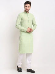 DesiQlo Men Green Chikan Kurta Only ( KO 561 Green )