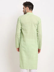 DesiQlo Men Green Chikan Kurta Only ( KO 561 Green )