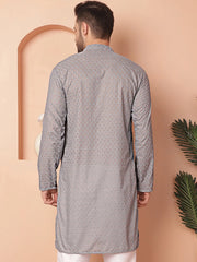 Chikankari Pure Cotton Kurtas-KO-561Grey