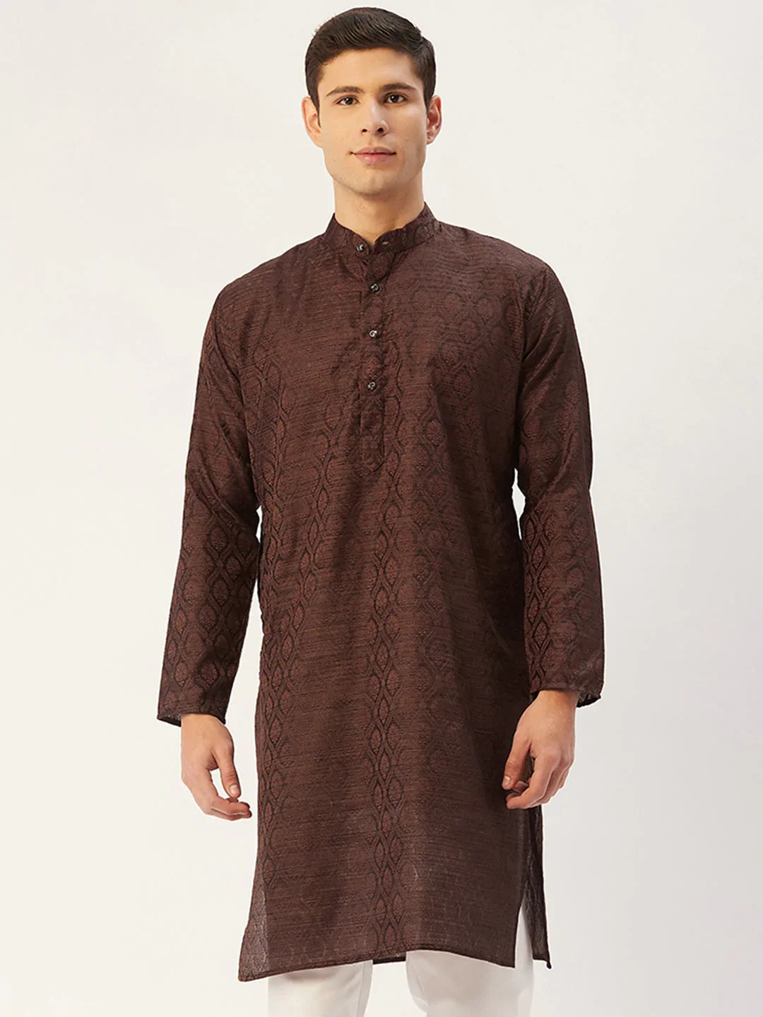 DesiQlo Men Kurta Only - Multicolor - KO_597Coffee_S