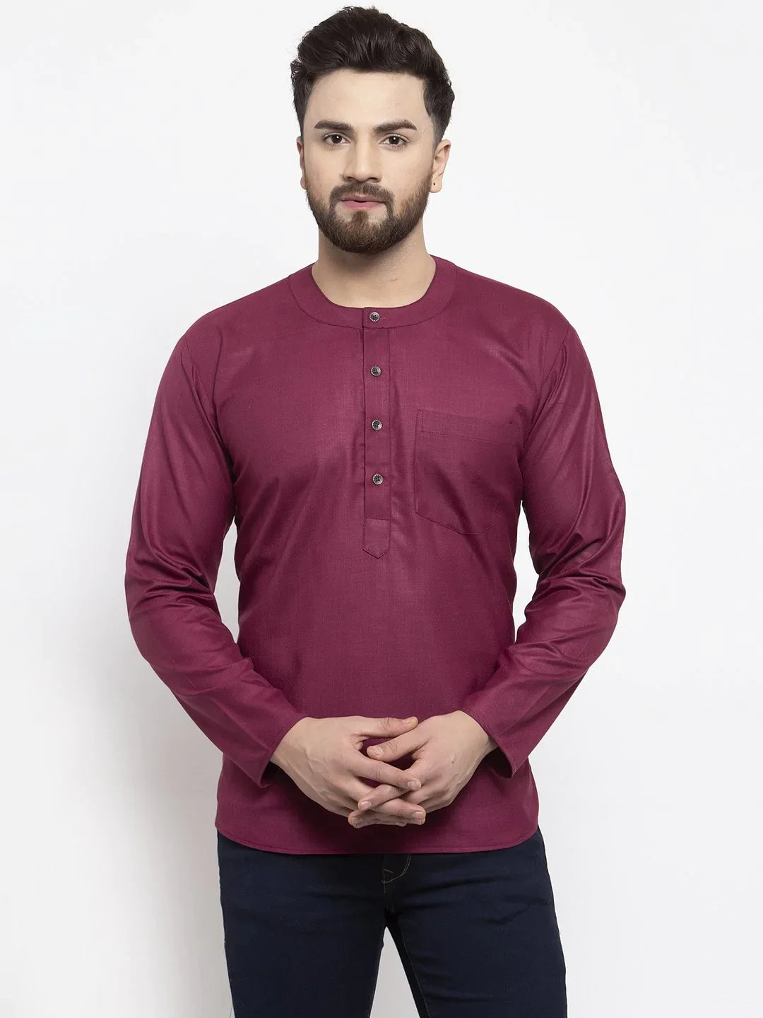 Purple Short Kurta for Men - Stylish Indian Kurta Collection