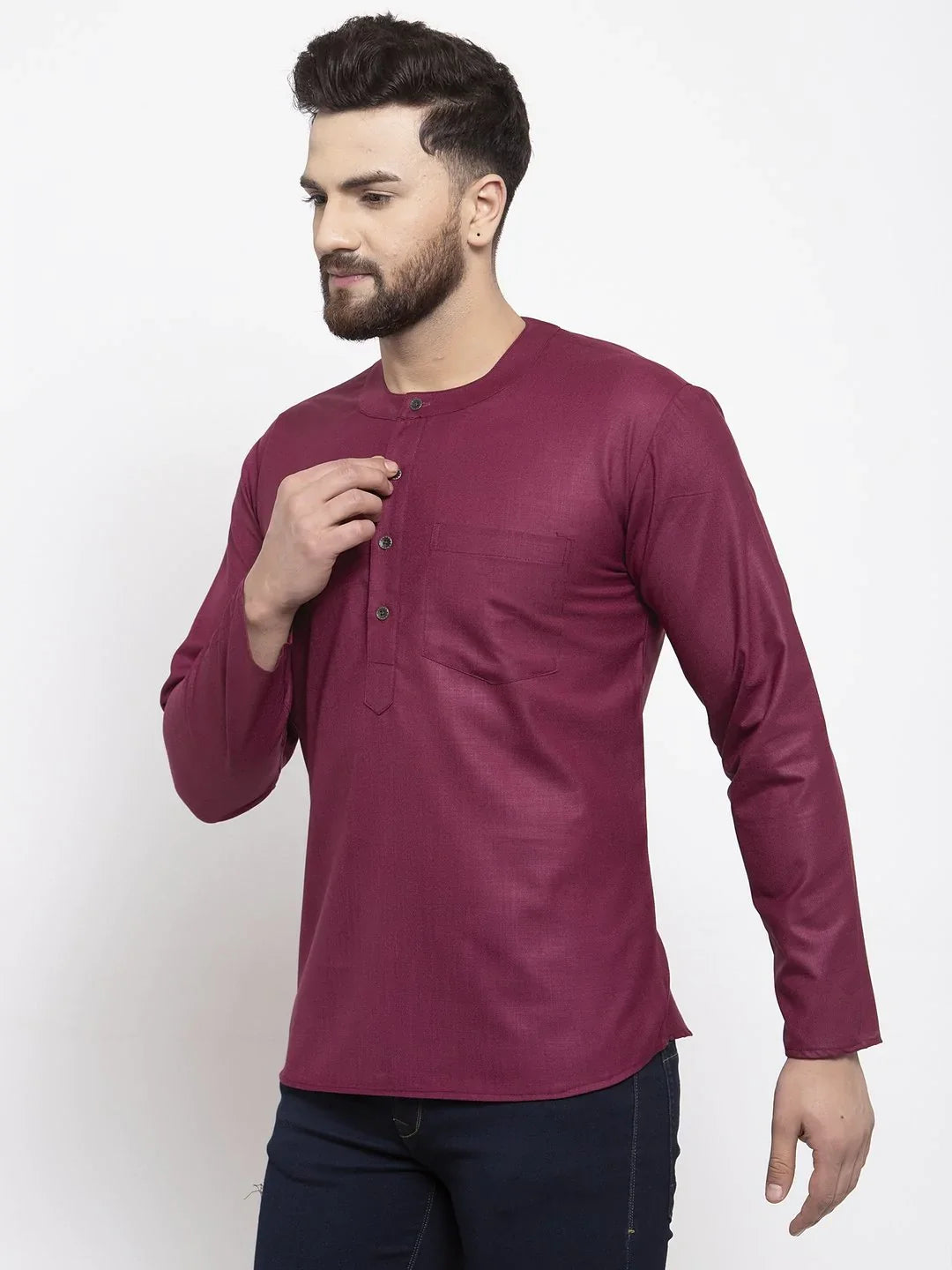 Purple Short Kurta for Men - Stylish Indian Kurta Collection