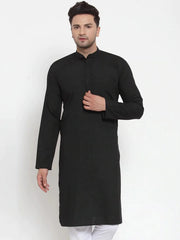 DesiQlo Men's Black Cotton Solid Kurta Only ( KO 611 Black )