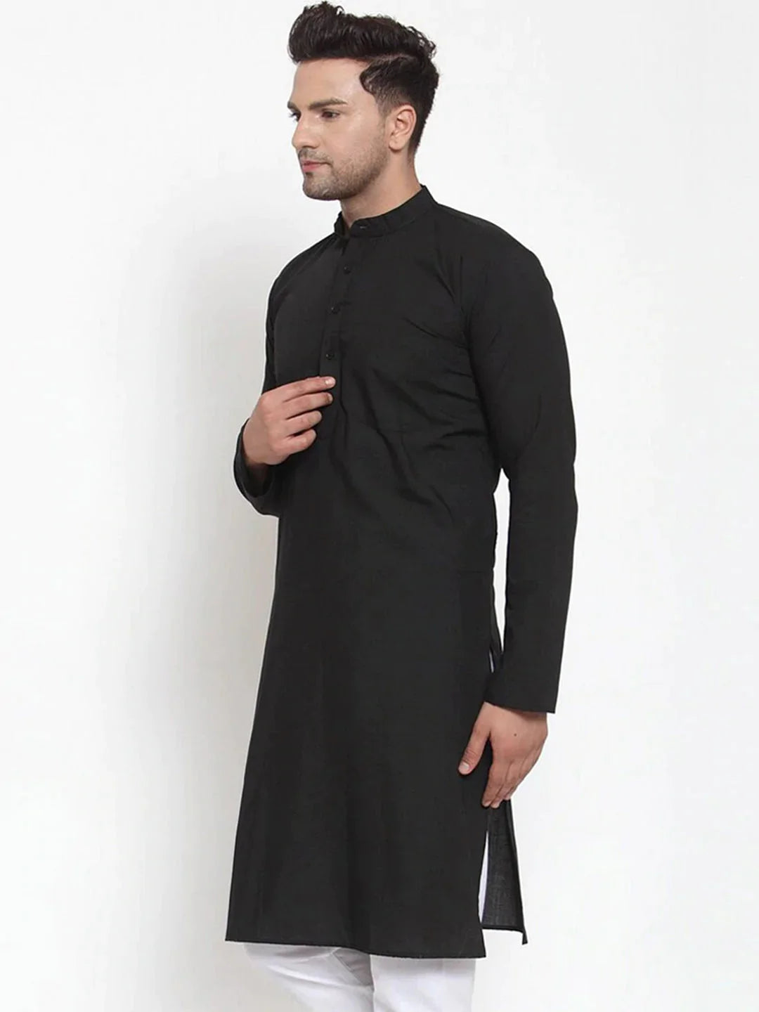 DesiQlo Men Kurta Only - Black - KO_611Black_S