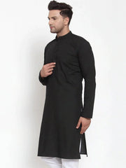 DesiQlo Men's Black Cotton Solid Kurta Only ( KO 611 Black )