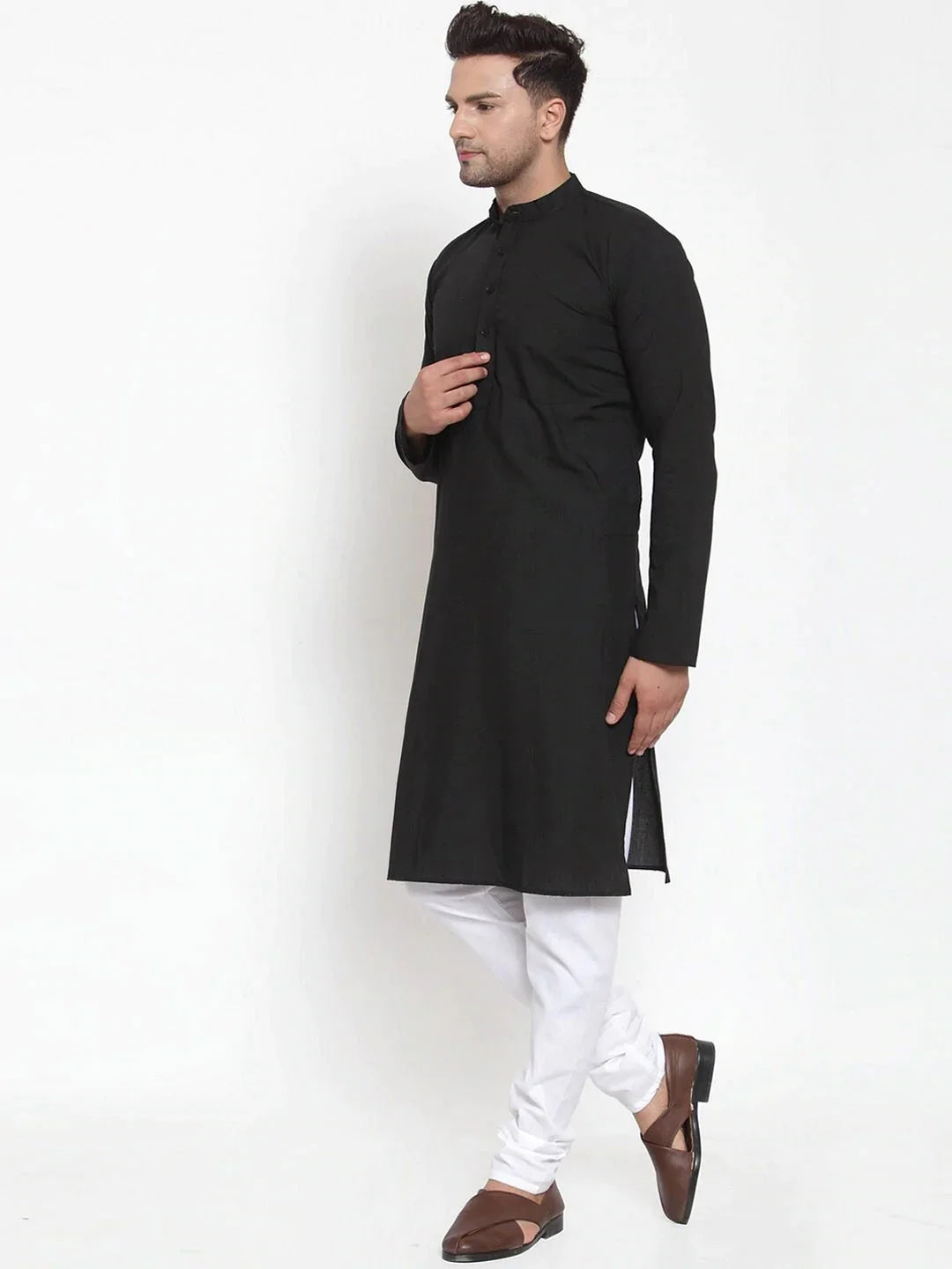DesiQlo Men Kurta Only - Black - KO_611Black_S