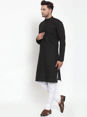 DesiQlo Men's Black Cotton Solid Kurta Only ( KO 611 Black )