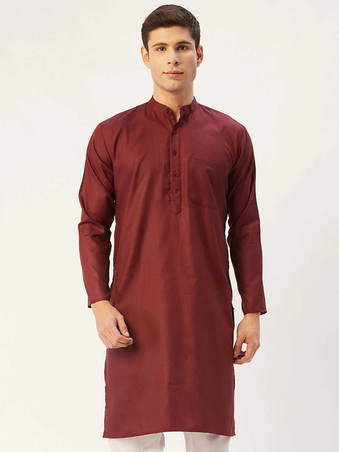 Maroon Cotton Men's Kurta | Indian Kurta for Men