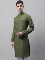 Men's Cotton Solid Kurtas-KO-611