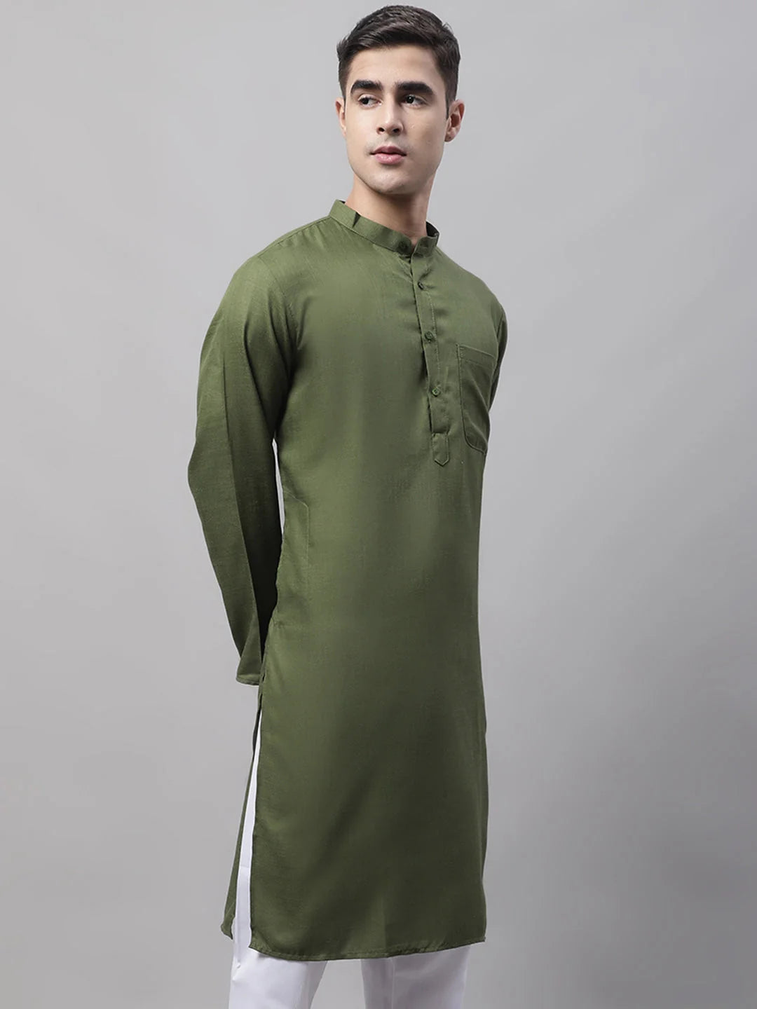 Men's Solid Cotton Kurta - Classic & Comfortable Indian Kurta