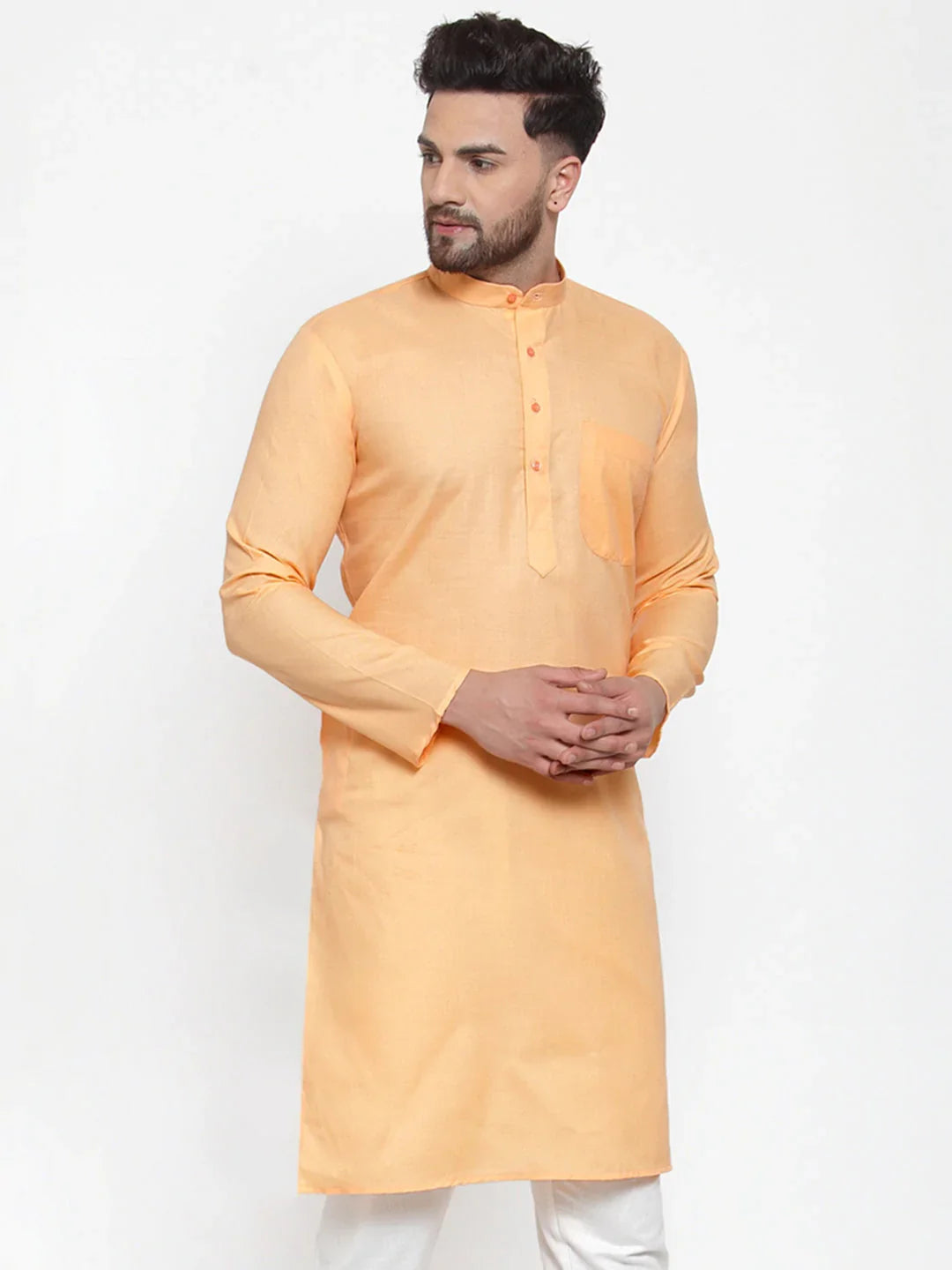 DesiQlo Men Kurta Only - Orange - KO_611Orange_S