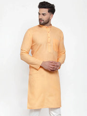 DesiQlo Men's Orange Cotton Solid Kurta Only ( KO 611 Orange )