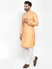 DesiQlo Men's Orange Cotton Solid Kurta Only ( KO 611 Orange )