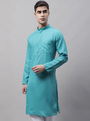 Men Cotton Solid Kurtas-KO-611