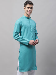 Men Cotton Solid Kurtas-KO-611