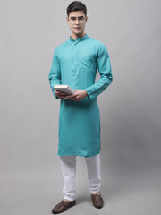 Men Cotton Solid Kurtas-KO-611