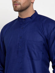DesiQlo Men's Royal Blue Cotton Solid Kurta Only ( KO 611 Royal )