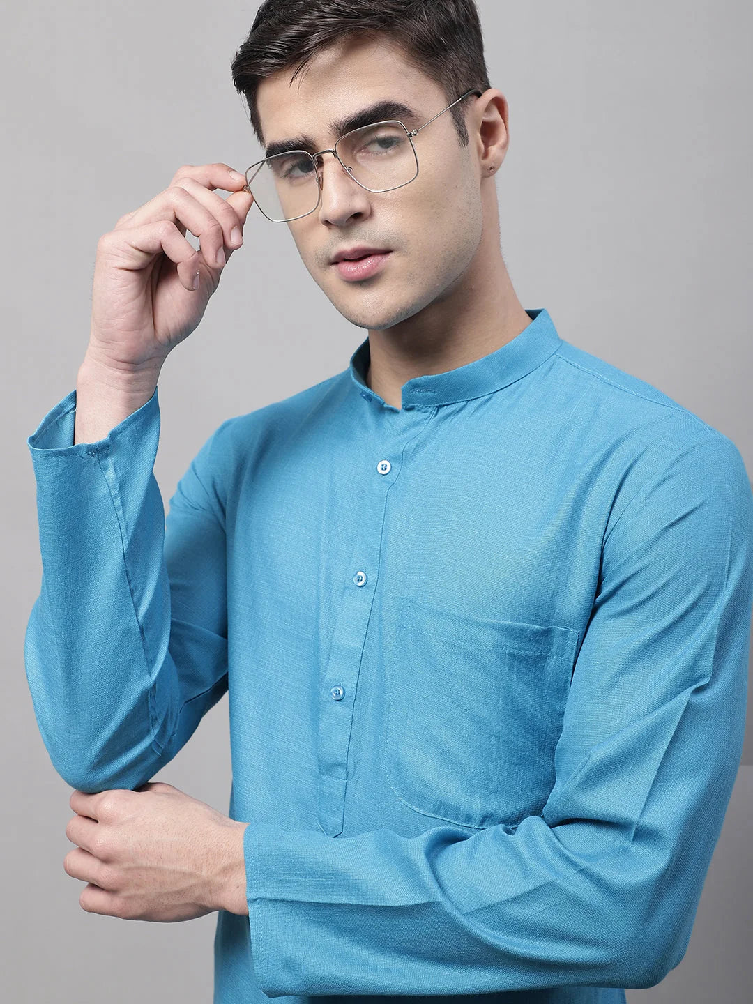 Men's Styled Solid Cotton Kurta - Elegant Indian Kurta for Men