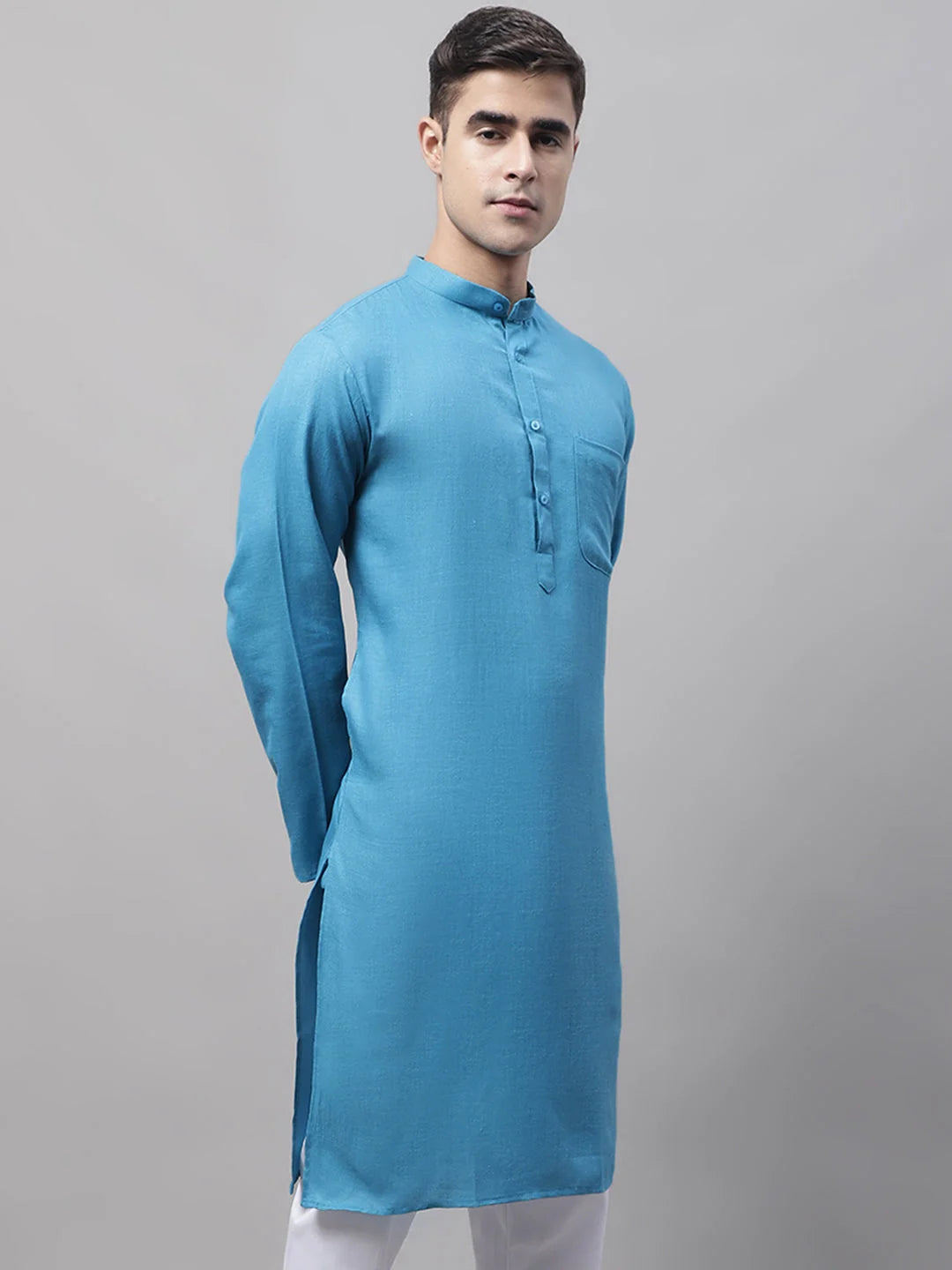 Men's Styled Solid Cotton Kurta - Elegant Indian Kurta for Men