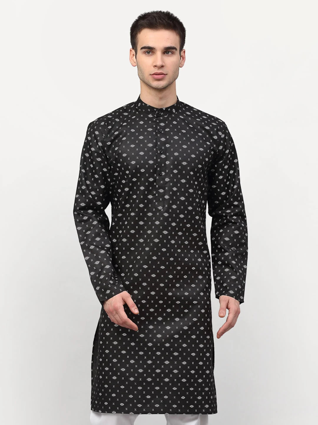 Men's Black Cotton Kurta | Indian Kurta for Men