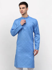 Men's Sky Printed Cotton Kurta Only