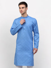 Men's Sky Printed Cotton Kurta Only