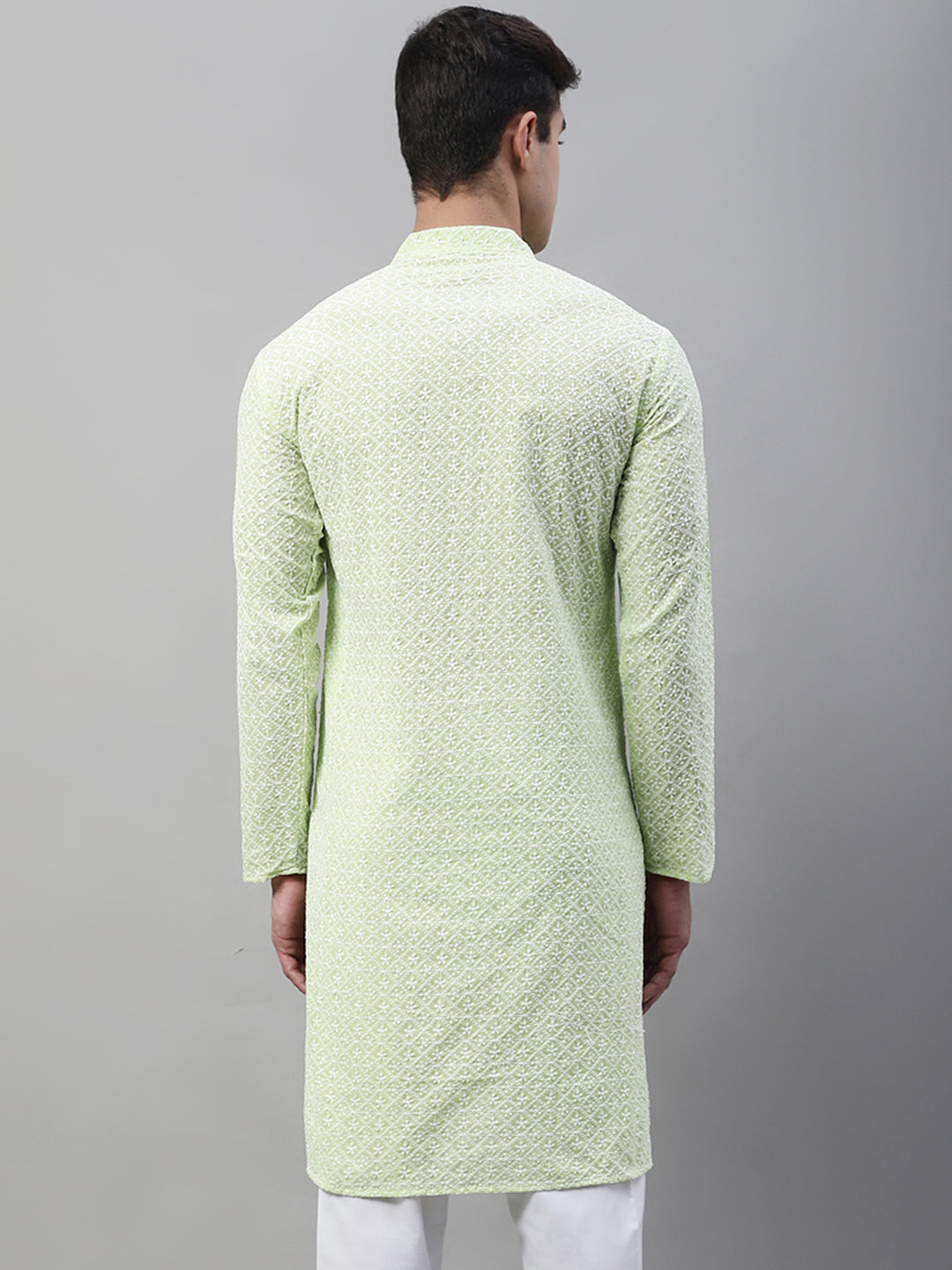 Green Embroidered Mens Kurta - Stylish Indian Kurta for Men