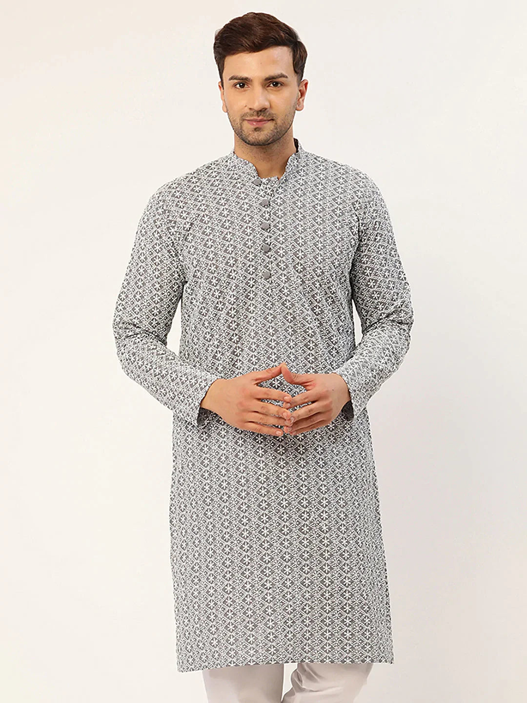 DesiQlo Men Kurta Only - Grey - KO_626Grey_S