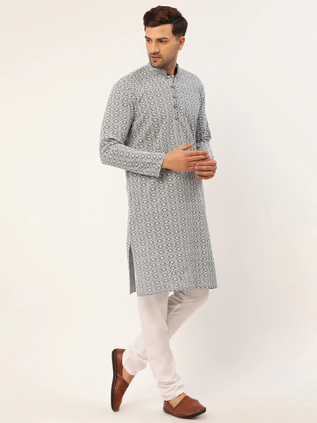 DesiQlo Men Kurta Only - Grey - KO_626Grey_S