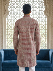 Floral Embroidered Kurta ( KO 626Maroon ) [FF] [G-1-5]