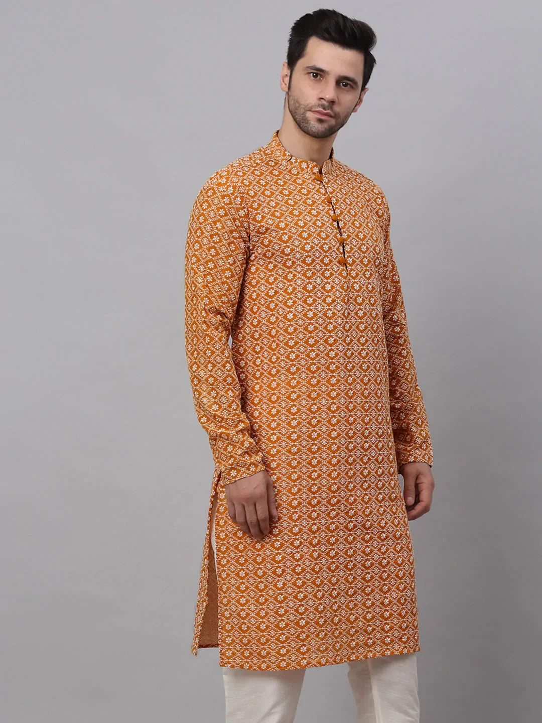 DesiQlo Men Kurta Only - Yellow - KO_626Mustard_S