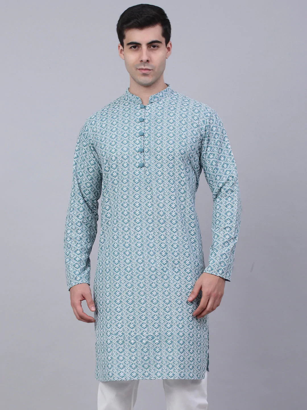 DesiQlo Men Kurta Only - Green - KO_626Teal_S