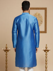 Men Blue Dupion Silk Kurta (KO 636 Blue )