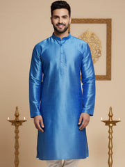 Men Blue Dupion Silk Kurta (KO 636 Blue )