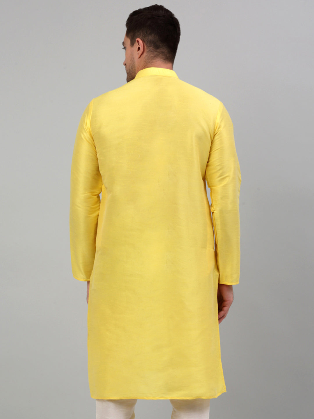 DesiQlo Men Solid Kurta Only - Yellow - KO_636Lemon_S
