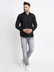 Men's Cotton Solid Short Kurtas-KO-639